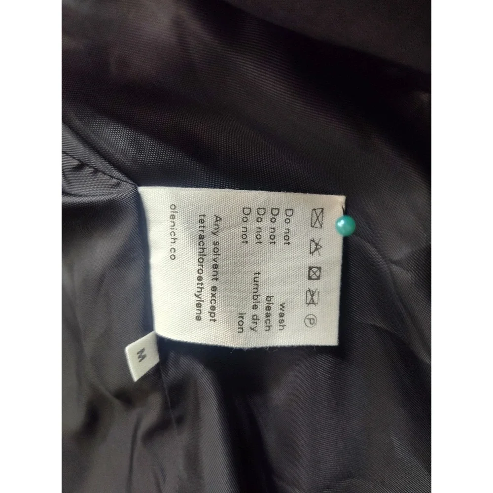Olenich Black Asymmetrical Single Button Wool Blend Blazer Coat Womens Medium